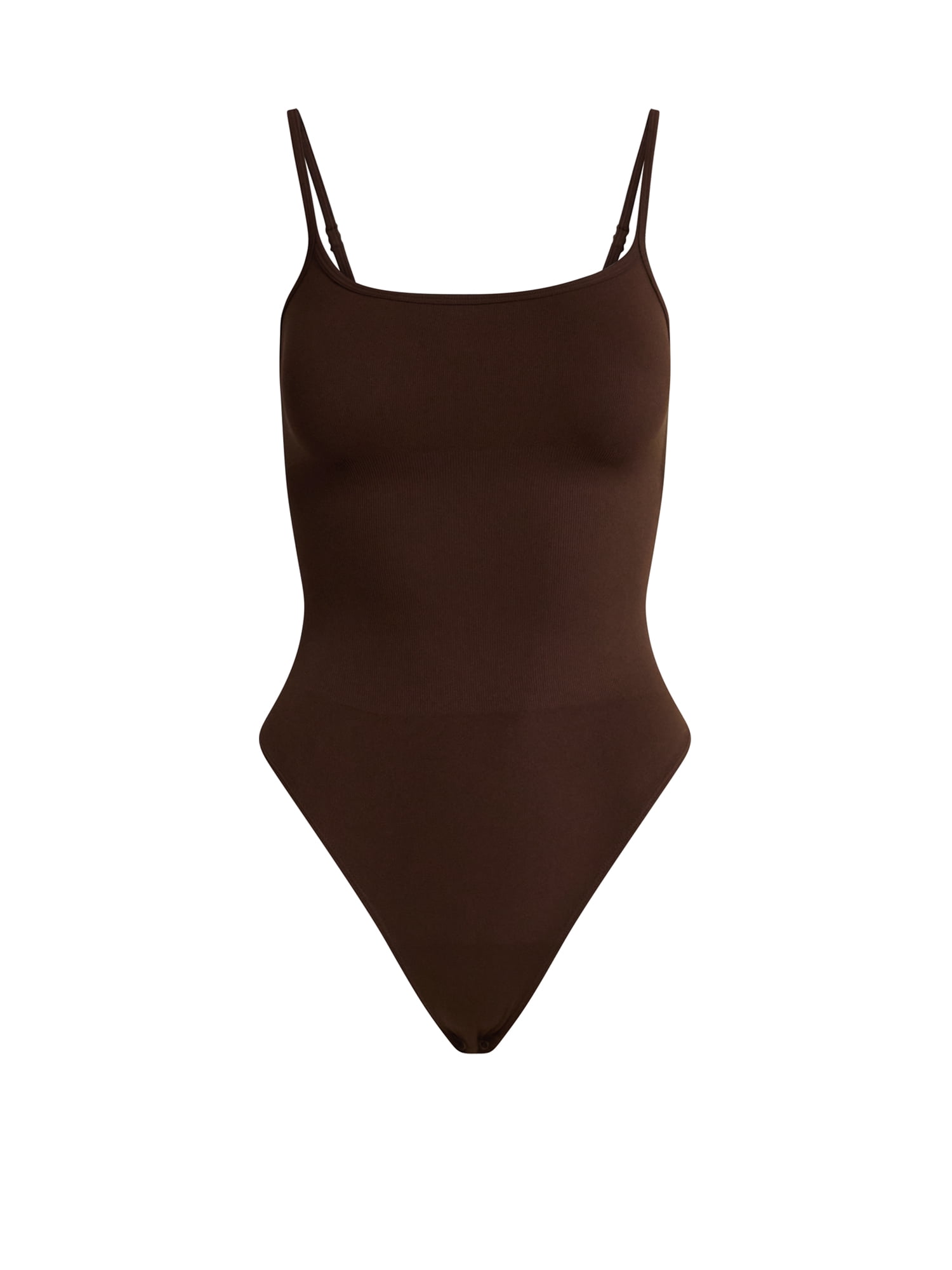 Joyspun Women's Seamless Shaping Ribbed Cami Bodysuit, 2-Pack, Sizes XS-XXXL