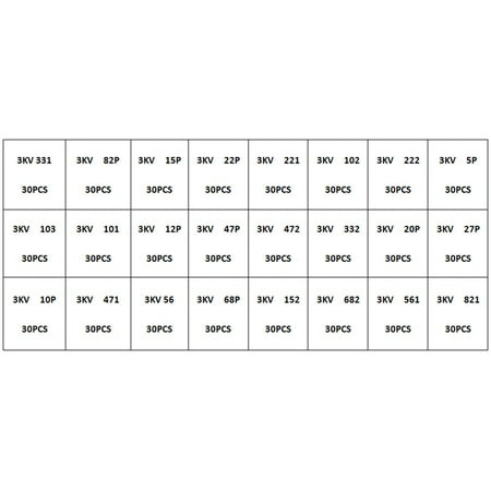 

24 kinds High Voltage Disc Ceramic Capacitors 1KV 2KV 3KV