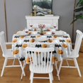thumbnail image 2 of Halloween Pumpkin Ghost Bat Pattern Round Tablecloth 60"x60",Wrinkle Wipeable Table Cloth for Kitchen Dining Room Picnic Patio Party, 2 of 6