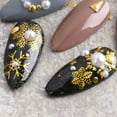 thumbnail image 4 of Nail Stickers Decals Christmas Snowflake Nail Art 3D Decals Decoration Nail Art Sticker, 12 Sheets, 12.2*7.5cm-golden, 4 of 5