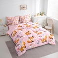 thumbnail image 3 of Manfei Kawaii Wild Fox 7pcs Bedding Comforter Set,Jungle Animal Queen Bedding Sets,Rustic Flower Floral Queen Sheet Sets For Teens,Breathable Home Decor Reversible, 3 of 8