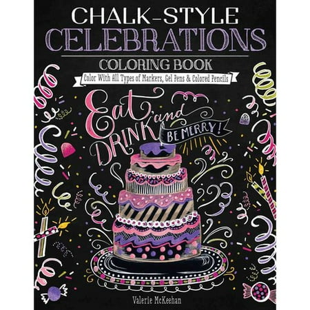 Chalk Style Celebrations Coloring Book Color With All