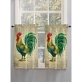 thumbnail image 5 of Vintage Rooster Bathroom Window Curtain, Farmhouse Retro Animals Elegant Light Filtering Coffee Kitchen Curtains, Bedroom Living Room Curtains 2 Panel 84"x54", 5 of 6