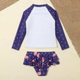thumbnail image 3 of URMAGIC URMAIC kid Girls Long Sleeve Rash Guard with Bikini Bottoms Two Pieces Swimsuit,Duck,2-7Y, 3 of 6