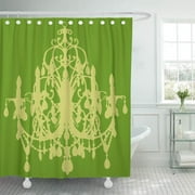 CYNLON Wedding in Love Chandelier XLarge X Birthday Party Vintage Bathroom Decor Bath Shower Curtain 66x72 inch