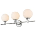 thumbnail image 2 of Living District Cordelia 3-Light Iron/Glass Bath Sconce in Chrome/Frosted White, 2 of 5