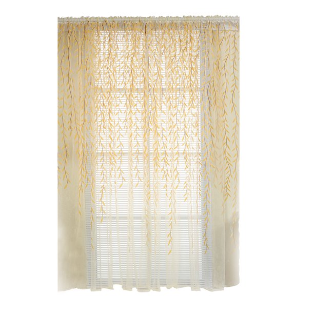 Sywqhk Cortina de ventana floral de sauce de estilo pastoral, decoración de sala de estar (amarillo) Sywqhk Para estrenar