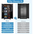thumbnail image 5 of General Mop and Broom Closet Storage Cabinet with Wheels and Pegboard,Metal Garage Storage Cabinet with Doors and Adjustable Shelves for Garage Home,Required Assembly,Black, 5 of 17