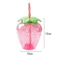 thumbnail image 5 of Visland Strawberry Shaped Cup with Straw Cute Plastic Cups with Pendant Summer Cold Drinking Water Bottle for Girls Women 16.9 Oz, 5 of 8