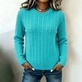 thumbnail image 5 of Mgmyaa Womens Sweaters Round Neck Cable Knit Long Sleeve Pullover Top, 5 of 9