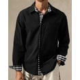 thumbnail image 1 of Camisa de bolsillo de talla grande para hombre, camisa a rayas de moda, camiseta de manga larga de gran tamaño, primavera otoño 2024, camisa para hombre S-6XL, 1 of 6