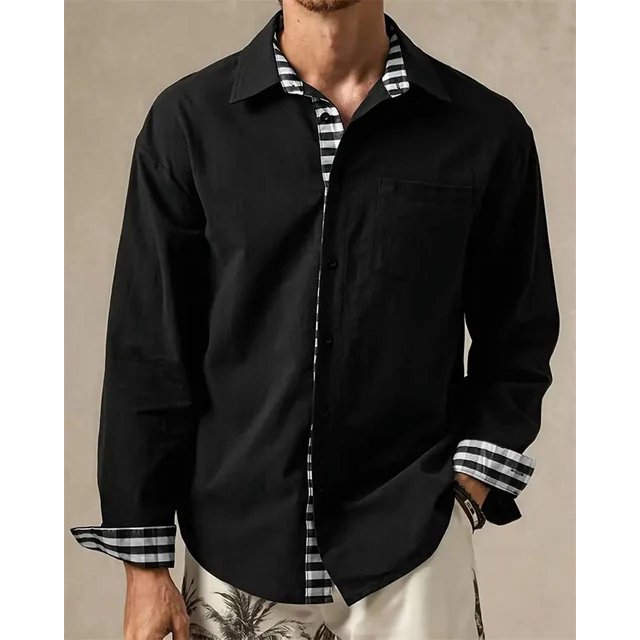 Camisa de bolsillo de talla grande para hombre, camisa a rayas de moda, camiseta de manga larga de gran tamaño, primavera otoño 2024, camisa para hombre S-6XL
