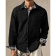 thumbnail image 1 of Camisa de bolsillo de talla grande para hombre, camisa a rayas de moda, camiseta de manga larga de gran tamaño, primavera otoño 2024, camisa para hombre S-6XL, 1 of 6