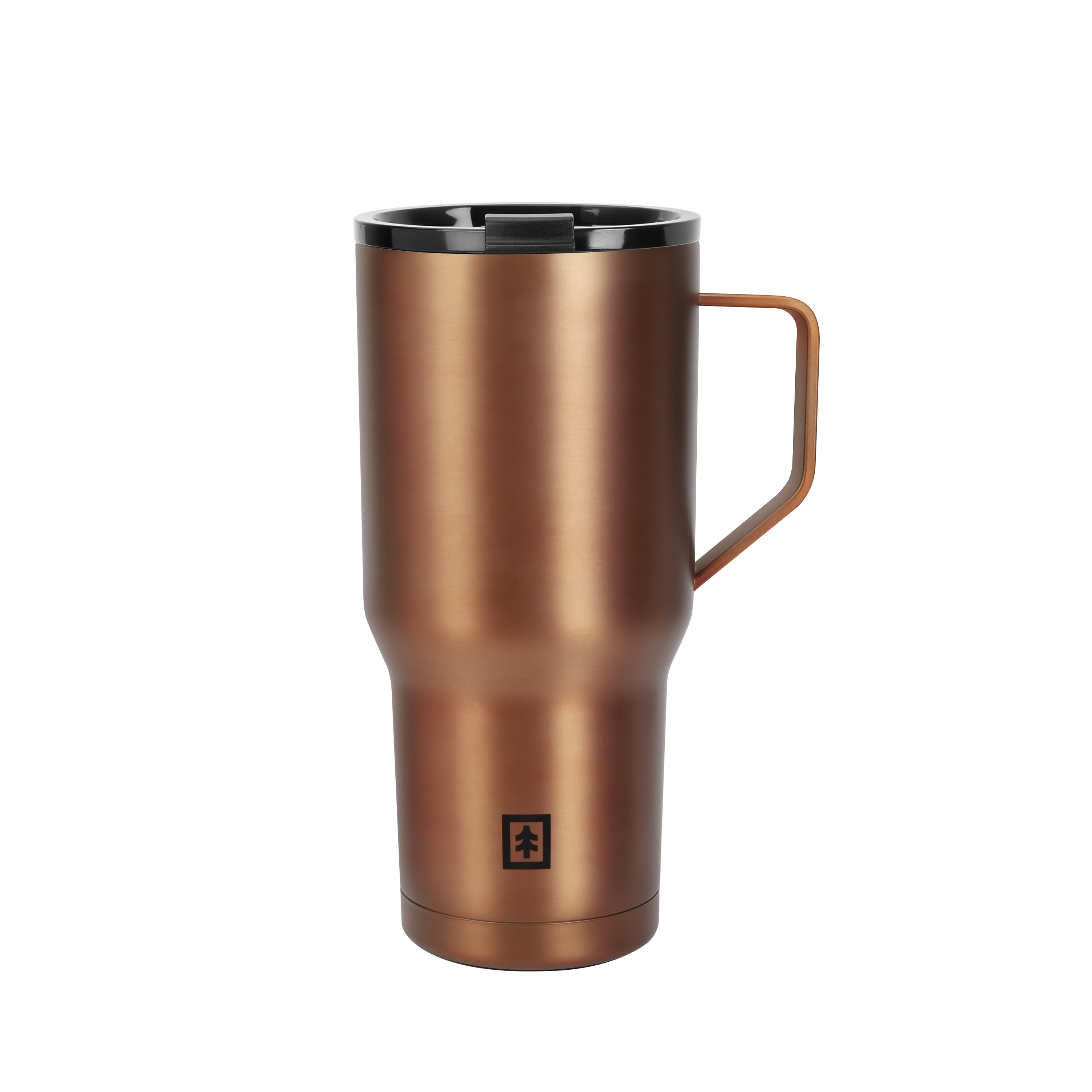 Swiss Tech Becher Bronze 30oz Water Bottle with Handle, Triple-Wall Copper Lined, Leak Proof