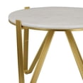 thumbnail image 2 of Benjara Glam Plant Stand Table- White Marble- Gold Metal Texture Legs- 25 Inch, 2 of 5