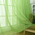 thumbnail image 6 of Home Fashion Sheer Curtains Grommets Romantic Silver Star Foil Window Treatment for Girl Bedroom Glitter Stars Thin and Curtains Panel Window Screening for Kids Room Size- 100*200CM (Green), 6 of 6