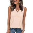 thumbnail image 2 of Brglopf Tank Tops for Women Plus Size V Neck Loose Fit Sleeveless Summer Basic Tee Shirts Business Casual Dressy Blouses Beige 4XL, 2 of 8