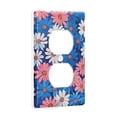 thumbnail image 2 of Yayeee Duplex Wall Plate 1-Gang 4.5"x2.7" Home Receptacle Light Switch Decorative Outlet Cover, Pink Flowers Pattern, 2 of 7