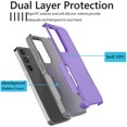 thumbnail image 4 of For Samsung Galaxy S24 FE 5G Case ,2 in1 Sturdy Phone Case for Galaxy S24 FE 5G 6.7 inch ,Takfox Shockproof Protection Heavy Duty Armor Hard Plastic & Rubber Rugged Full Body Bumper Case Cover,Purple, 4 of 7