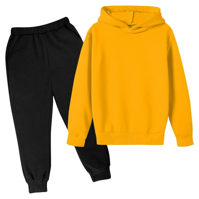 Yuyuzo Boy Girls 2 Piece Outfits Sweatsuit Oversized Hoodie Pullover Tops Sweatpants Tracksuit Set