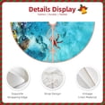 thumbnail image 4 of Daiia Corals and Tropical Fish Drawing Merry Christmas Tree Skirt , Xmas Large Lace-up Tree Skirt, Santa Snowflakes Rustic Home Decorations New Year Party Farmhouse Decor-48", 4 of 7