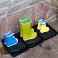 thumbnail image 3 of 4 bandejas decorativas para zapatos de entrada, de plástico, para botas, plantas y mascotas, ideales para decoración del hogar, uso interior y exterior, color plateado., 3 of 6