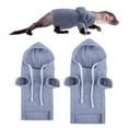 thumbnail image 6 of Pnellth Ferret Hoodie Solid Color Drawstring Hooded Sweatshirt Thick Fleece Foreleg Elastic Hamster Guinea Clothes, 6 of 7