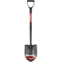 Radius Premium D-Handle Round-Point Shovel, Steel Shaft