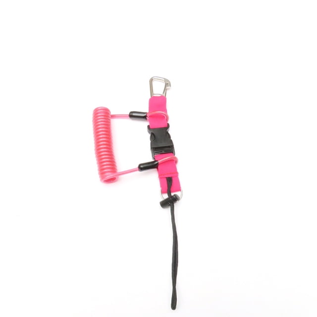 Soidarity Cámara de bobina de buceo, cordones antipérdida, gancho de cuerda, resorte de doble extremo con bobinas en espiral, ganchos de Deportes acuáticos Rosa