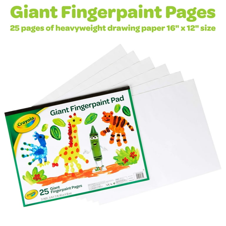 Crayola Giant Fingerpaint Paper, 25 Pages, 16 x 12 99-3405