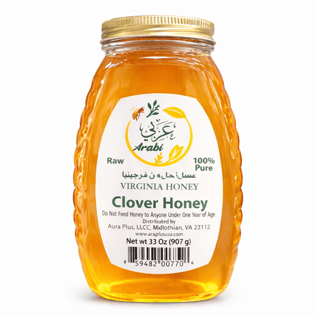Arabi Raw Virginia Clover Honey - 100% Pure 32 oz / 907 g Natural Honey Product