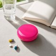 thumbnail image 5 of Round Pill Organizer Plastic 7 Compartment Hot Pink for Daily Travel and Purse, 5 of 7