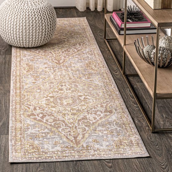 JONATHAN Y MODERN PERSIAN 2 x 8 Runner Rug, Petras Ornate Medallion - Gray/Brown, MDP307A-28
