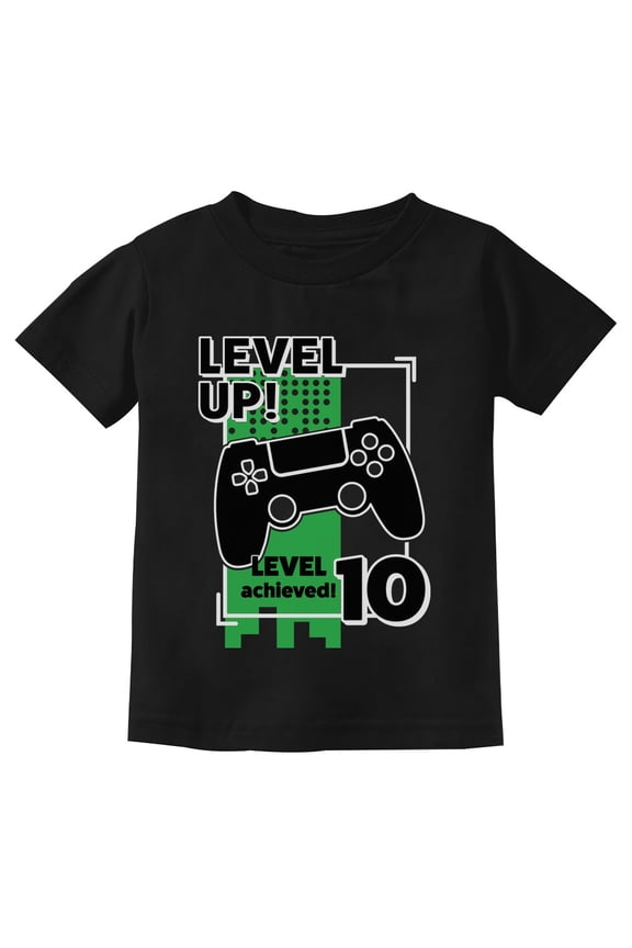 Level Up Gamer T-Shirt - Perfect 10th Birthday Gift for Boys & Girls - Short Sleeve, 100% Cotton, Machine Washable, Vibrant Graphic Tee