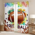 thumbnail image 2 of Feelyou Watercolor Rugby Child Black Out Curtains, Cartoon Stars Graffiti Curtains Pack of 2 (42x63 Each), Est Sleep Sports Bedroom Curtains, Window Curtains Home Decor, 2 of 6