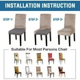 thumbnail image 7 of Enova Home Set of 2 Soft Thick Solid Velvet Dining Chair Covers, Fabric Stretchy Universal Dining Chair Slipcovers Chair Protectors Washable (Taupe), 7 of 7
