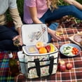 thumbnail image 5 of FORMRS Insulated Cooler Bag 24 Cans Capacity Soft Leakproof Lunch Box with Side Pockets, Colorful Wildflowers, 5 of 7