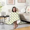 thumbnail image 4 of Wearable Blanket,LightYellow Cartoon Dinosaurs Leaves Pattern Hooded Wearable Flannel Blanket for Adults & Teens,Winter Poncho Shawl Wrap Cape Cozy Anti-Pill,50"x60", 4 of 5