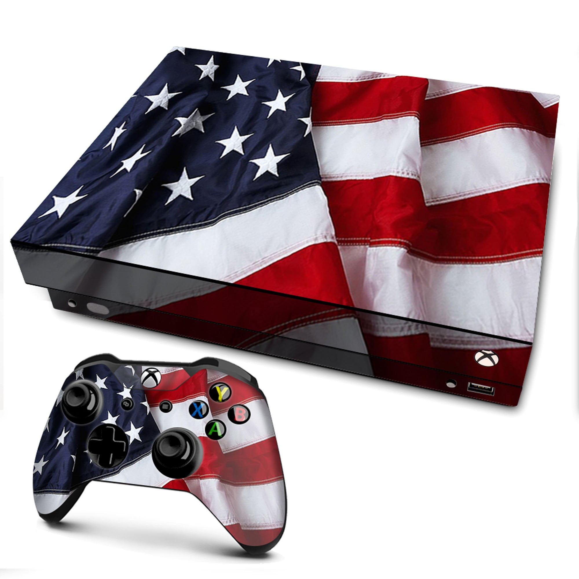 Kietelen discretie Keer terug Skins Decal Vinyl Wrap for Xbox One X Console - decal stickers skins cover - US Flag USA America - Walmart.com