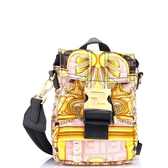 Pre-Owned x Versace Fendace Fendiness Backpack Printed Zucca Nylon Mini By Rebag