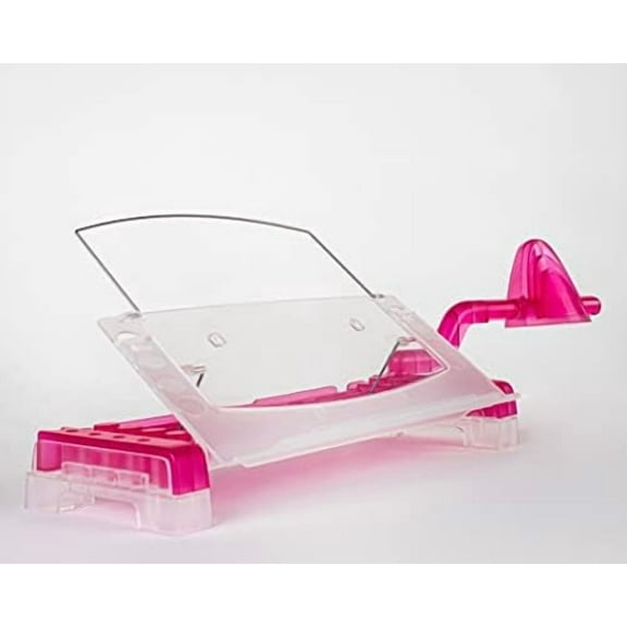 MemoScape Adjustable in-Line Document Holder for Typing | Reduces Neck Strain, Improves Focus, Boosts Desk Organization, and Workflow | Paper Holder Stand for Desk and Home Office - Pink (VUR 4000)