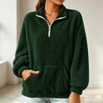 thumbnail image 2 of NominalSnug Fuzzy Fleece Sweatshirts for Women 1/4 Zip up Long Sleeve Top Loose Fit Warm Pullover Jackets with Pocket, 2 of 8