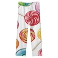 thumbnail image 4 of Sweets And Rainbow Lollipops Pattern Winter Female Pants Flannel High Waist Women Pants Lady Warm Straight Leg Plush Trousers, 4 of 7