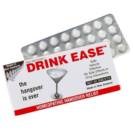 Drink Ease Hangover Remedy 32 Tablets Alcohol Recovery Aid Homeopathic (Best Home Remedy For Hangover)