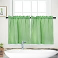 thumbnail image 1 of Waffle Kitchen Tier Curtains Short Length Water Repellent Rod Pocket Half Window Covering Curtain for Bathroom Bedroom (30*24inch/30*36inch, 1 Pair) Green 30“*63”*2, 1 of 1