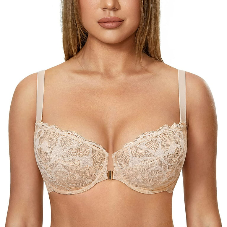 DELIMIRA Women's Underwire Lace Strapless Bra for Small Chested