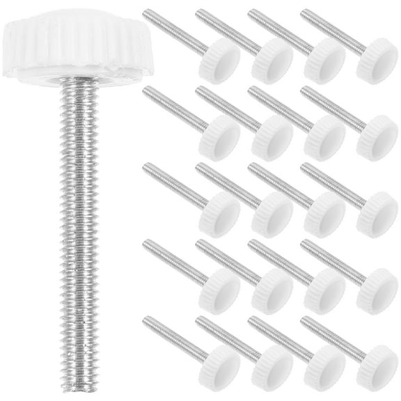 WRISTBIQUE Cabinet Hardware Screws White Assorted Color 50Pcs Round Head Knurled Handle