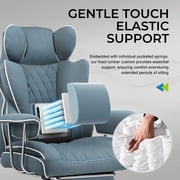 GTRACING Ergonomic Executive Cozy Fabric Gaming Office Chair with Footrest, Blue