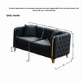 thumbnail image 5 of 61" Chesterfield Velvet Loveseat, Button Tufted, Gold Legs, Classic Couch,Black, 5 of 9