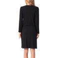 thumbnail image 3 of Pijamas de mujer INSPIRE CHIC con shrug, tirantes de espagueti, escote en V, vestido de noche hasta la rodilla, color negro, 3 of 6